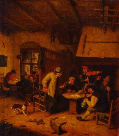 In a Tavern by Adriaen van Ostade — oil painting reproduction