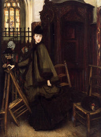 In Church by James Tissot — hand-painted portrait oil painting reproduction on canvas