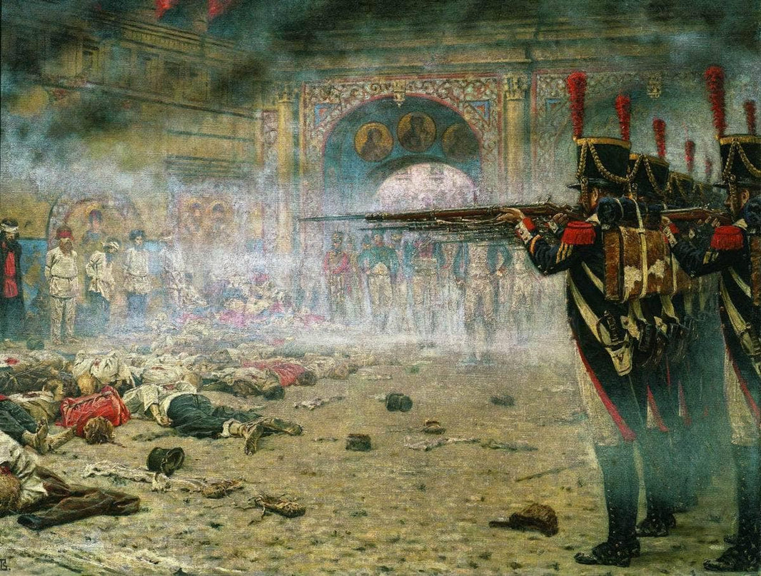 In Defeated Moscow ( Arsonists or Shooting in the Kremlin) by Vasily Vereshchagin — hand-painted cultural oil painting reproduction on canvas