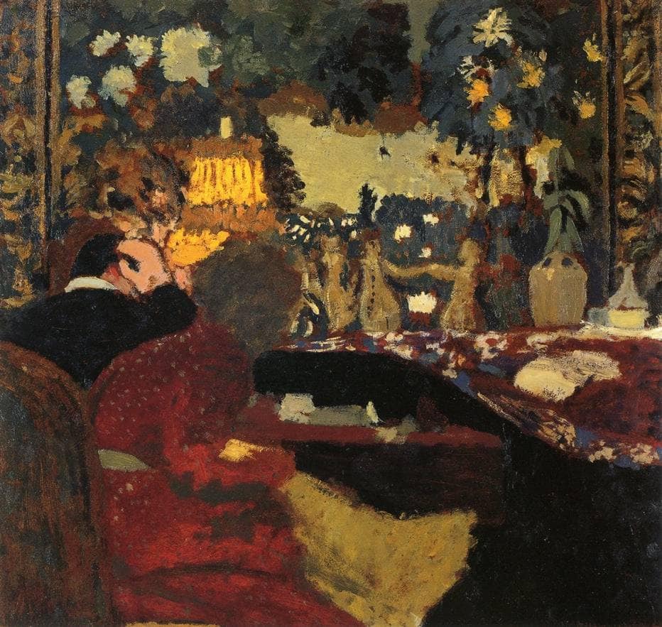 In front of a Tapestry by Edouard Vuillard — hand-painted still oil painting reproduction on canvas