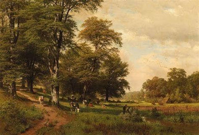 In idyllischer Sommertag am Teich by Fritz Ebel — oil painting reproduction