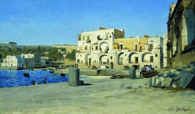 In Italy by Volodymyr Orlovsky — hand-painted architectural oil painting reproduction on canvas