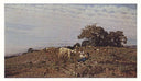 In pasture, shepherds with flock of sheep by Michele Cammarano — hand-painted landscape oil painting reproduction on canvas