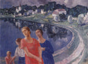 In Shuvalovo by Kuzma Petrov-Vodkin — hand-painted landscape oil painting reproduction on canvas