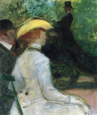 In the Bois de Boulogne by Henri de Toulouse-Lautrec — hand-painted portrait oil painting reproduction on canvas