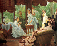 In the Conservatory by James Tissot — hand-painted portrait oil painting reproduction on canvas