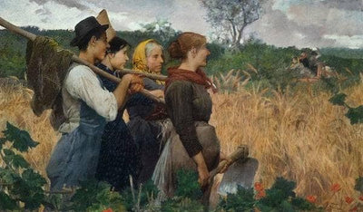 In the fields by Egisto Ferroni — oil painting reproduction