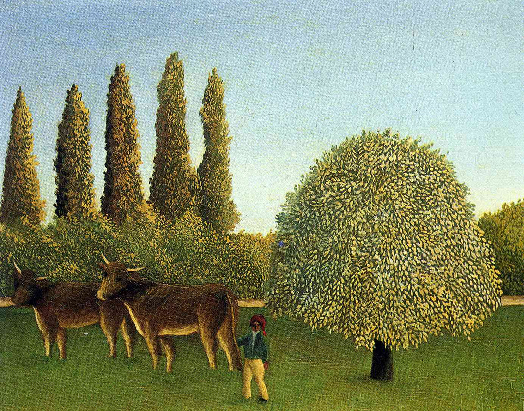 In the Fields by Henri Rousseau — hand-painted botanical oil painting reproduction on canvas