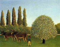 In the Fields by Henri Rousseau — hand-painted botanical oil painting reproduction on canvas