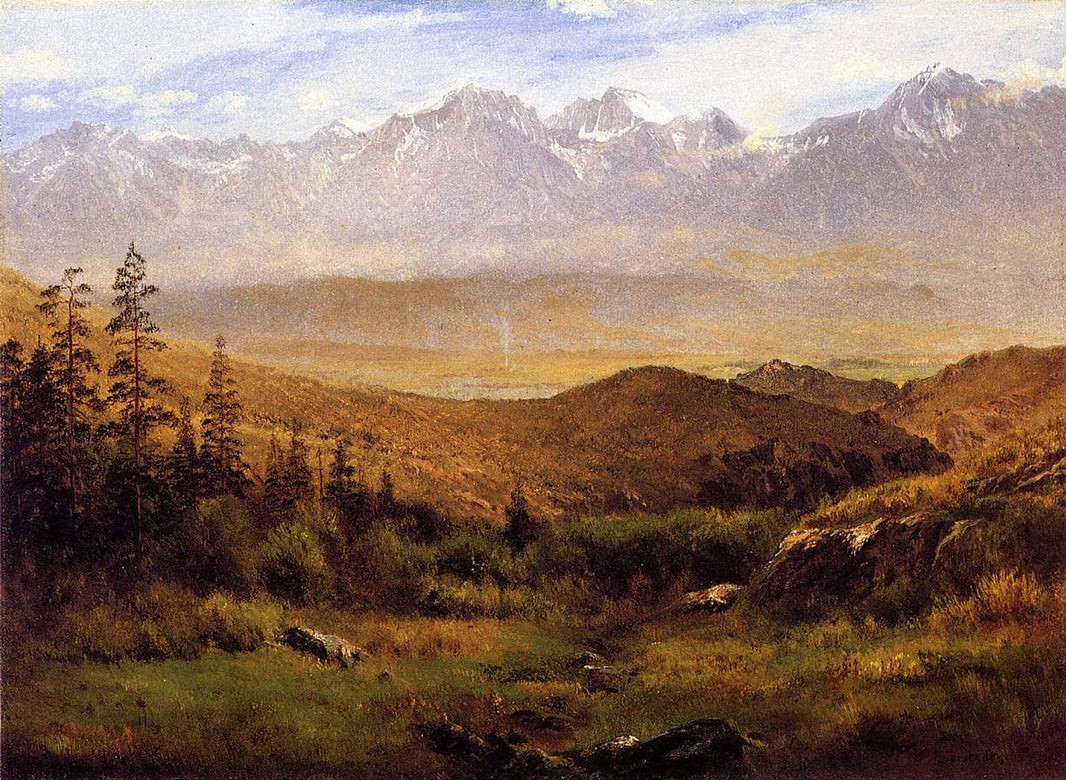 In the Foothills of the Mountains by Albert Bierstadt — hand-painted botanical oil painting reproduction on canvas