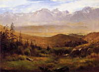 In the Foothills of the Mountains by Albert Bierstadt — hand-painted botanical oil painting reproduction on canvas