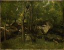 In the Forest of Fontainebleau by Camille Corot — hand-painted botanical oil painting reproduction on canvas