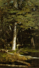 In the Forest by Giuseppe de Nittis — hand-painted botanical oil painting reproduction on canvas