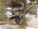 In the Garden by Joaquín Sorolla — hand-painted botanical oil painting reproduction on canvas