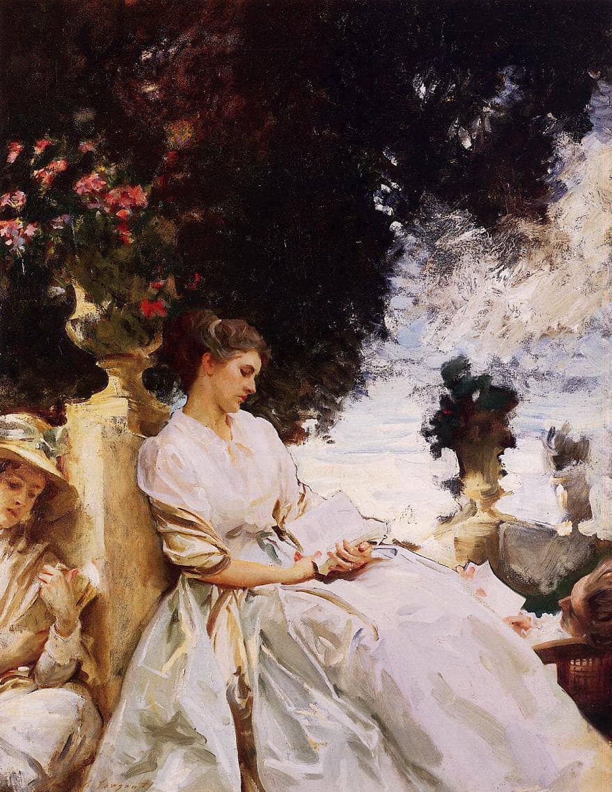 In the Garden, Corfu by John Singer Sargent — hand-painted botanical oil painting reproduction on canvas