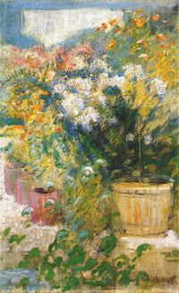 In the Greenhouse by John Henry Twachtman — hand-painted botanical oil painting reproduction on canvas