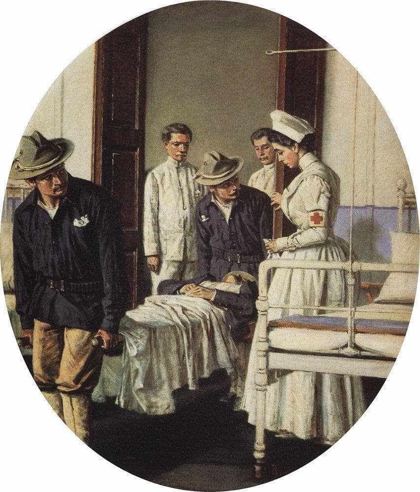 In the Hospital by Vasily Vereshchagin — hand-painted landscape oil painting reproduction on canvas