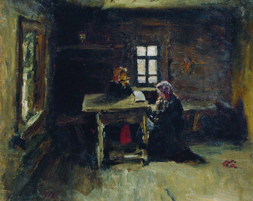 In the hut - Ilya Repin