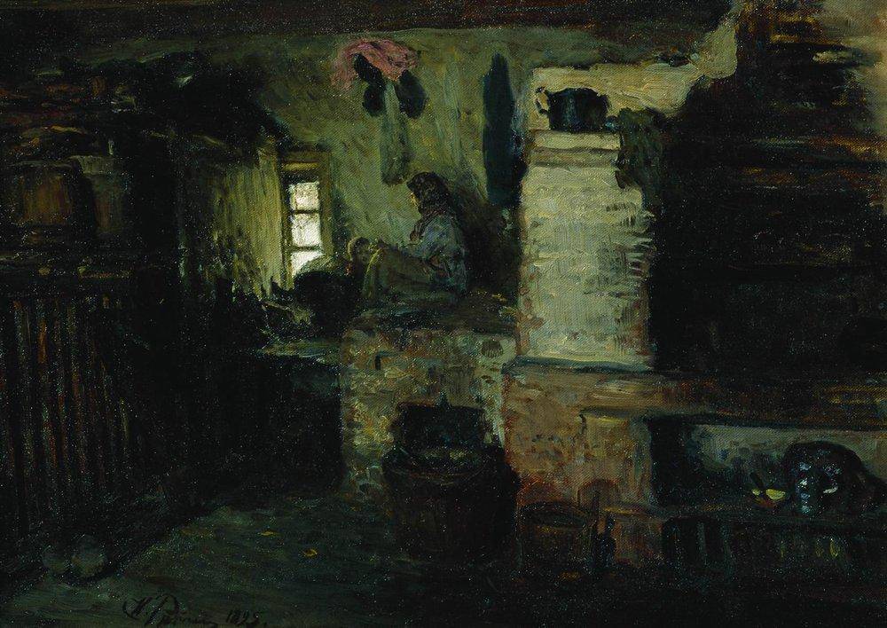 In the hut - Ilya Repin