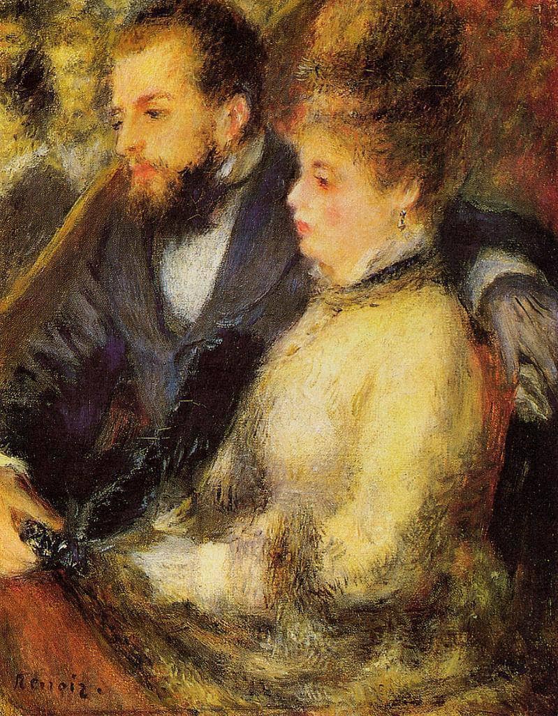 In the Loge by Pierre-Auguste Renoir — hand-painted portrait oil painting reproduction on canvas