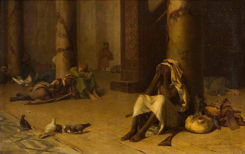 In the mosque by Théodore Ralli — hand-painted still oil painting reproduction on canvas