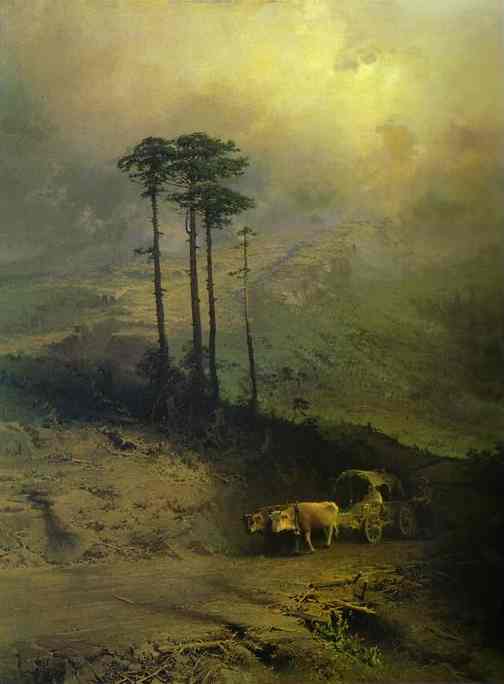 In the Mountains of the Crimea by Fyodor Vasilyev — hand-painted botanical oil painting reproduction on canvas