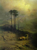 In the Mountains of the Crimea by Fyodor Vasilyev — rural oil painting wall art, Realism