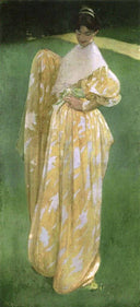 In the Orchard by John White Alexander, female oil painting wall art, Realism