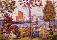 In the Park by Maurice Prendergast — hand-painted botanical oil painting reproduction on canvas