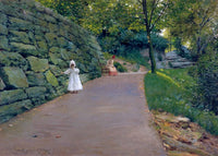 In the Park - a By-Path by William Merritt Chase — hand-painted botanical oil painting reproduction on canvas