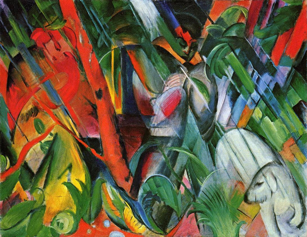 In the Rain by Franz Marc — hand-painted abstract oil painting reproduction on canvas