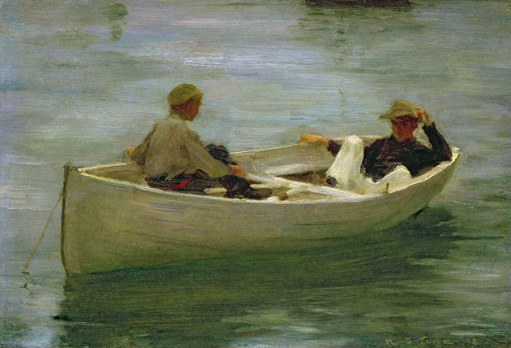In the Rowing Boat by Henry Scott Tuke — hand-painted nautical oil painting reproduction on canvas