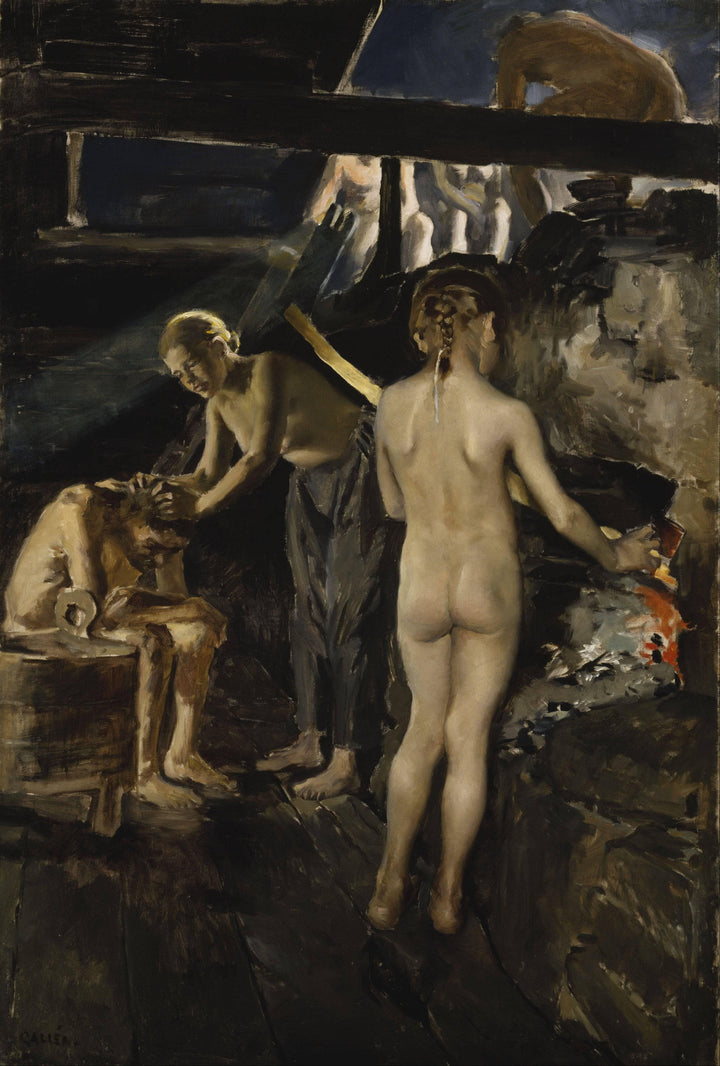 In the Sauna by Akseli Gallen-Kallela — hand-painted cultural oil painting reproduction on canvas