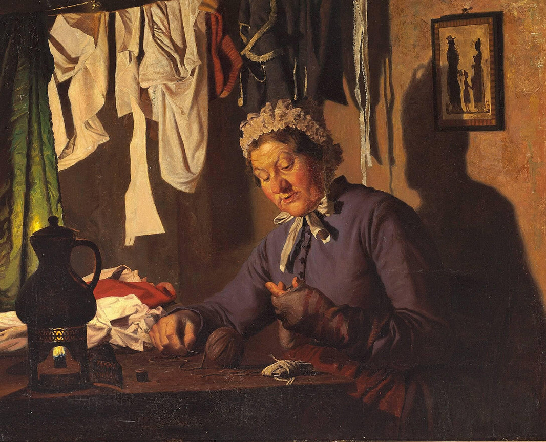 In the sewing room by Wenzel Tornøe — hand-painted portrait oil painting reproduction on canvas