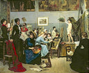 In the Studio by Marie Bashkirtseff — group oil painting wall art, Realism
