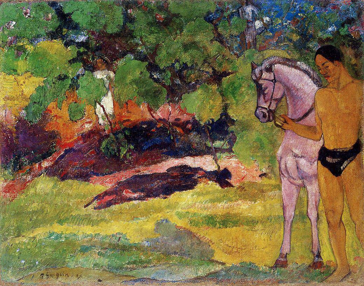 In the Vanilla Grove, Man and Horse (The Rendezvous) - Paul Gauguin