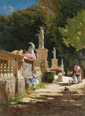 In the Villa Borghese - Aurelio Tiratelli