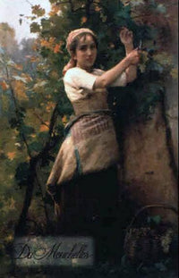 In the Vineyard by Léon Bazile Perrault — hand-painted portrait oil painting reproduction on canvas