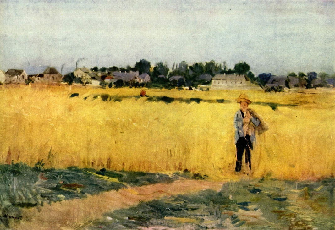 In the Wheatfield at Gennevilliers by Berthe Morisot — hand-painted landscape oil painting reproduction on canvas