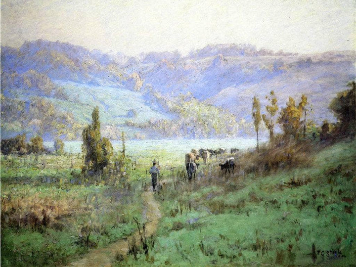 In the Whitewater Valley near Metamora by T. C. Steele — hand-painted animal oil painting reproduction on canvas