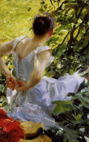 In the woods by Anders Zorn — hand-painted botanical oil painting reproduction on canvas