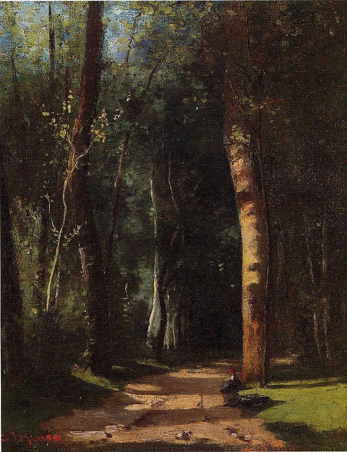 In the Woods by Camille Pissarro — hand-painted botanical oil painting reproduction on canvas