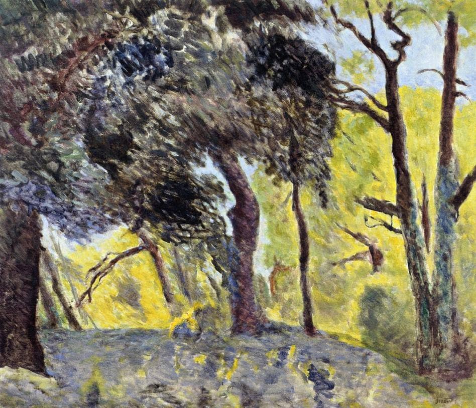In the Woods (study) by Pierre Bonnard — hand-painted botanical oil painting reproduction on canvas