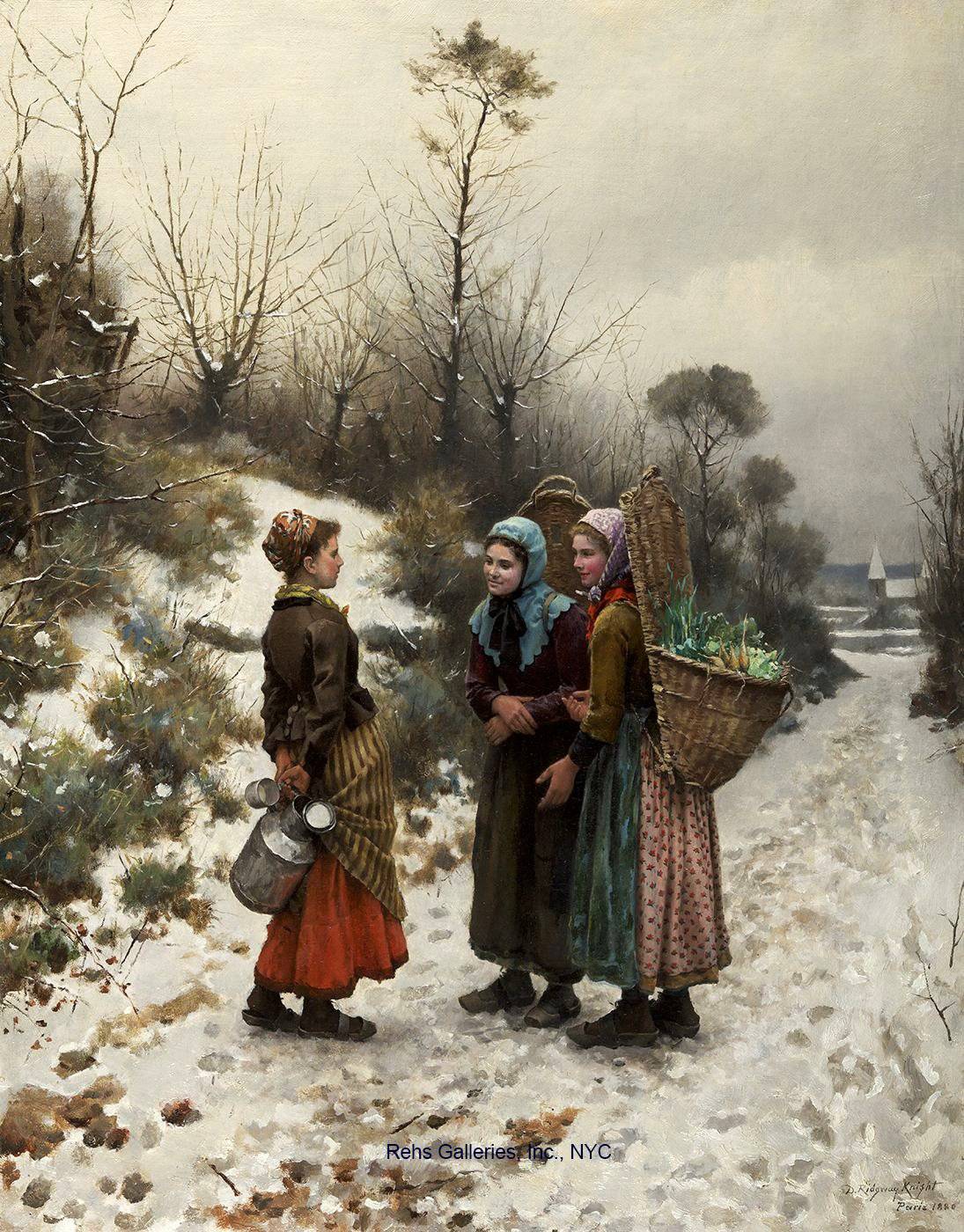 In winter - Daniel Ridgway Knight