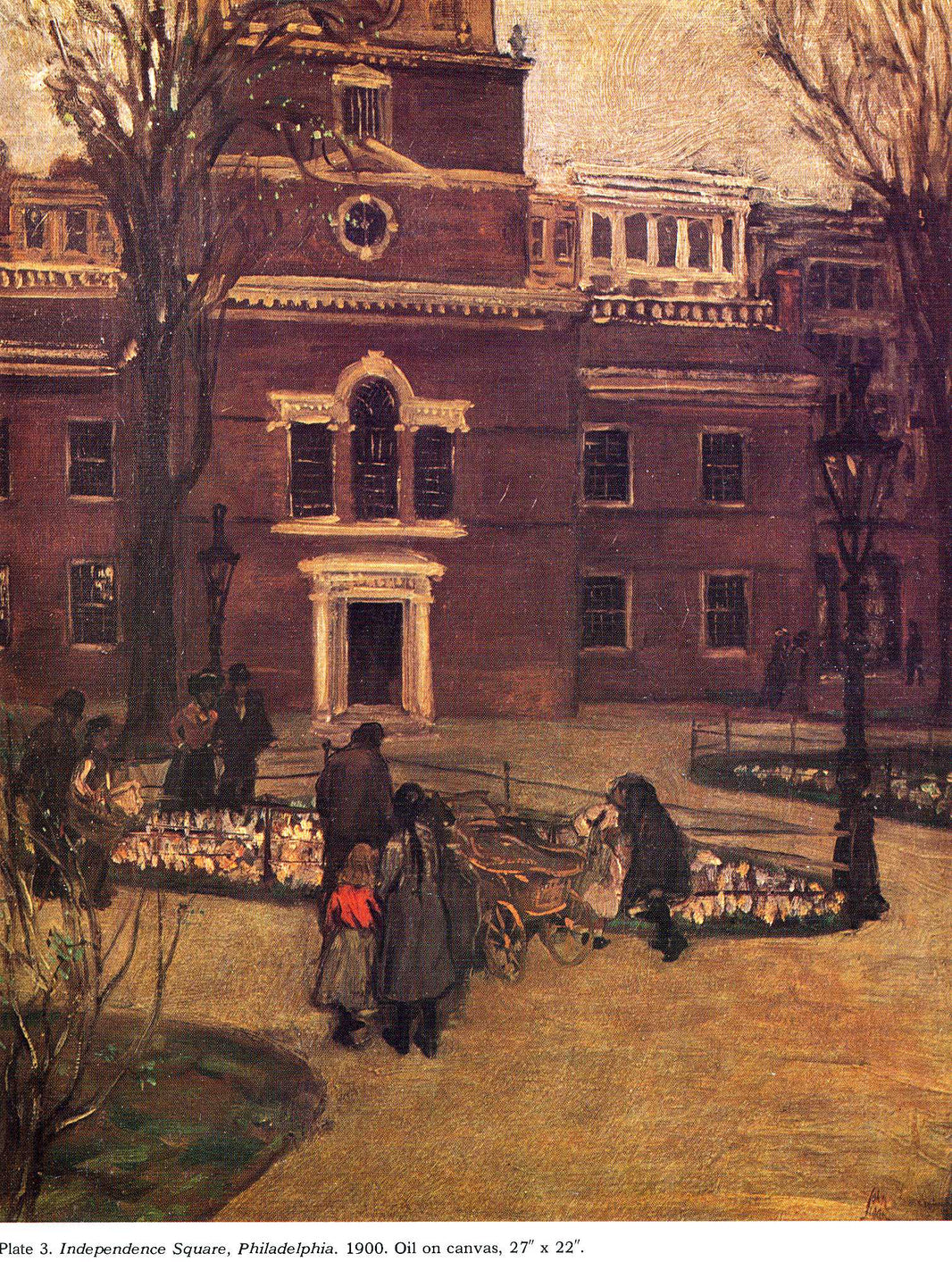Independence Square, Philadelphia by John French Sloan — hand-painted architectural oil painting reproduction on canvas