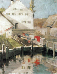 Indersdorf by Franz Marc — hand-painted architectural oil painting reproduction on canvas