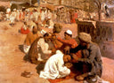 Indian Barbers Saharanpore by Edwin Lord Weeks — group oil painting wall art, Orientalism
