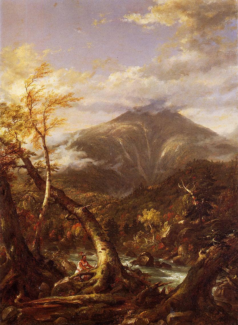 Indian Pass Tahawus by Thomas Cole — hand-painted botanical oil painting reproduction on canvas