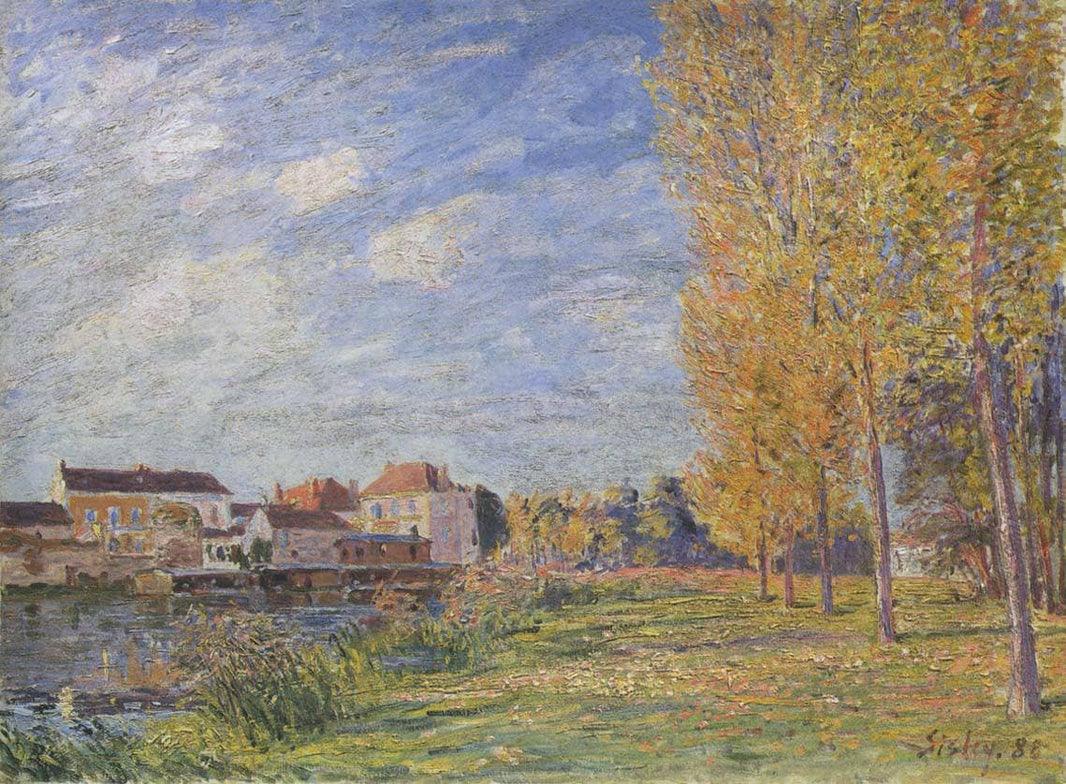 Indian Summer at Moret Sunday Afternoon by Alfred Sisley — hand-painted botanical oil painting reproduction on canvas