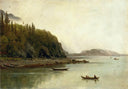 Indians Fishing by Albert Bierstadt — hand-painted botanical oil painting reproduction on canvas